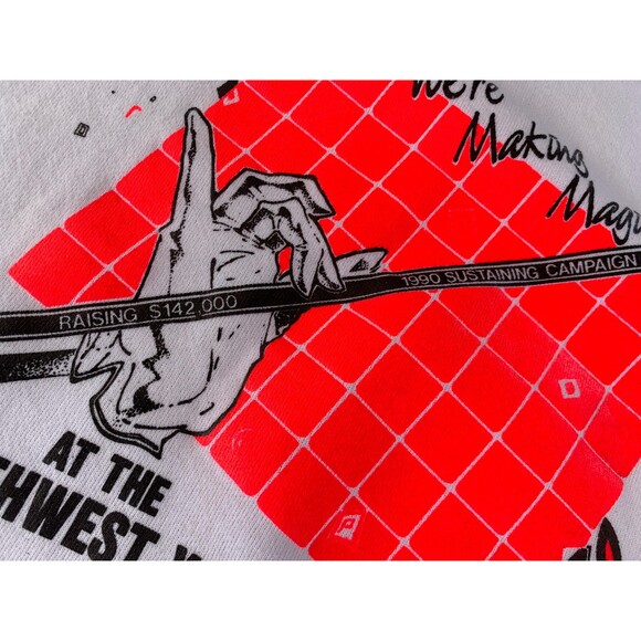 80s Dead Stock YMCA we Making Magic sweatshirt Raglan Sleeves sweatshirt Size L - Picture 2 of 7